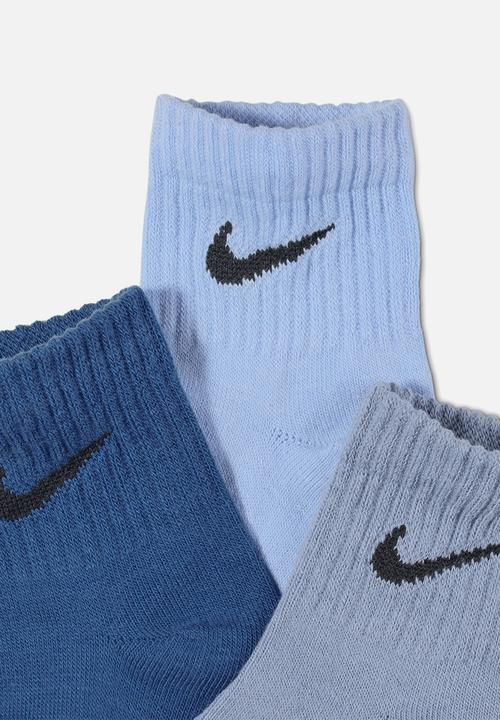 Nike - Everyday Training Ankle Socks (3 Pairs) - Blue Multi