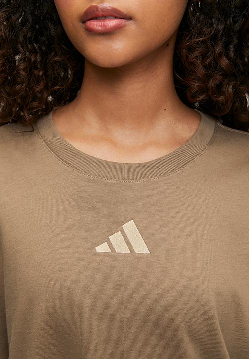 adidas Performance - W 3S Sj Bf T - Khaki Six/ Ecru Tint