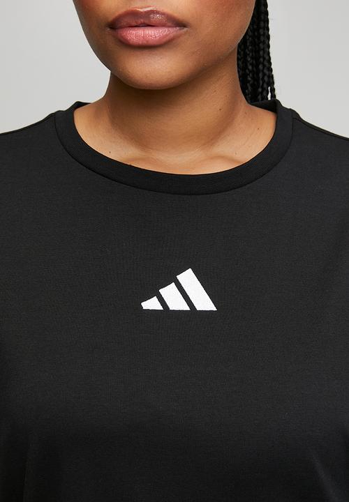 adidas Performance - Plus w 3s t dre dress - black/white