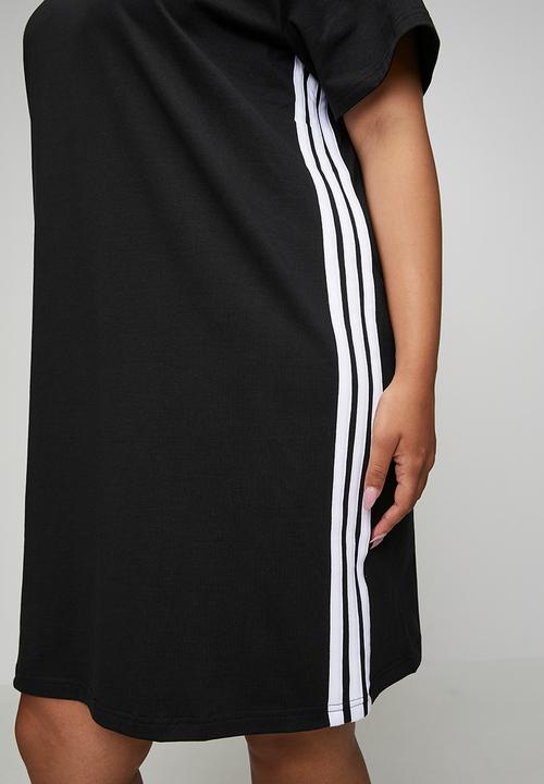 adidas Performance - Plus w 3s t dre dress - black/white