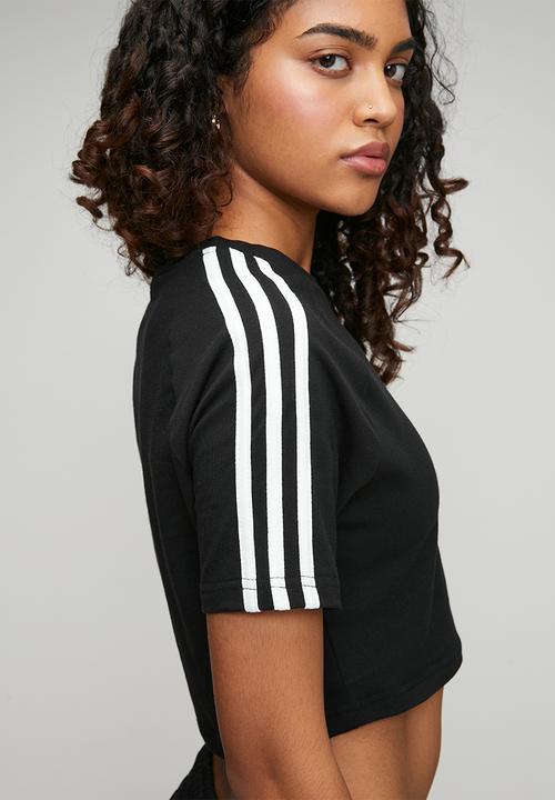 adidas Originals - 3 S Baby Tee W - Black/White