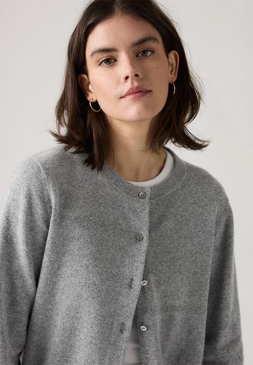 Levi’s® - Super Soft Crewneck Cardi - Dark Heather Gray Bros Bcvc38 Cotton Blend