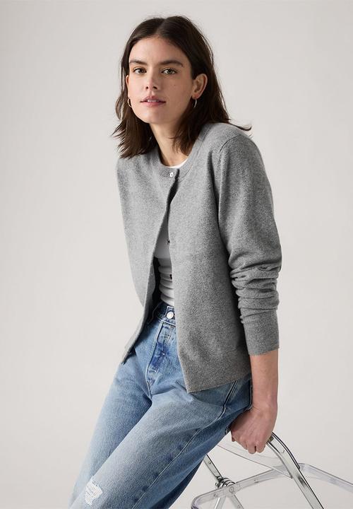Levi’s® - Super Soft Crewneck Cardi - Dark Heather Gray Bros Bcvc38 Cotton Blend