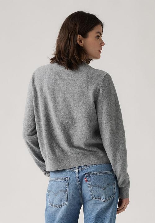 Levi’s® - Super Soft Crewneck Cardi - Dark Heather Gray Bros Bcvc38 Cotton Blend