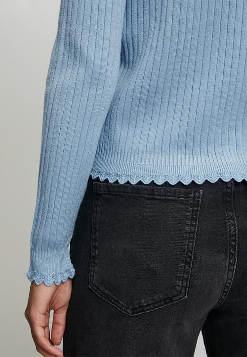 Stella Morgan - Lettuce Trim Cardigan - Pale Blue