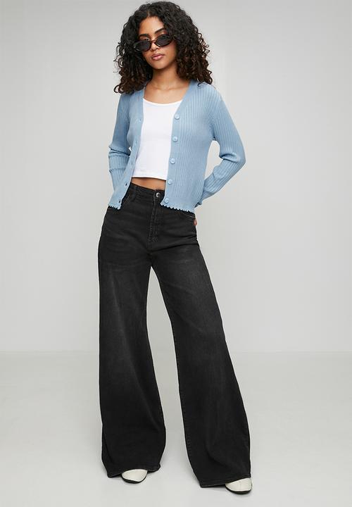 Stella Morgan - Lettuce Trim Cardigan - Pale Blue