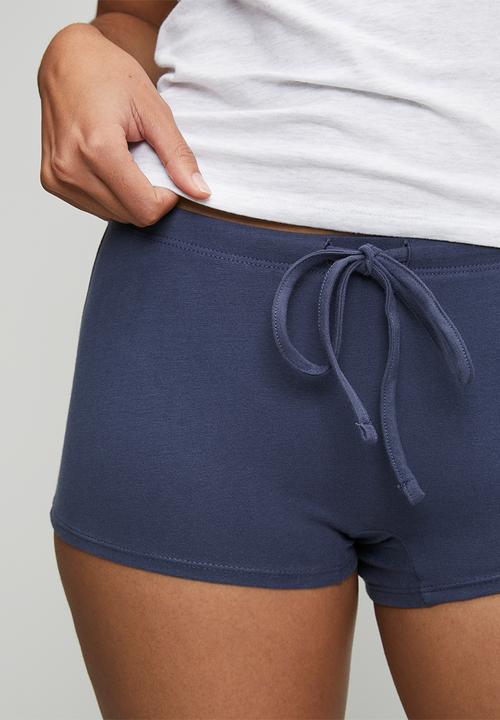 Cotton On - Dreamy soft tie micro short - steely blue
