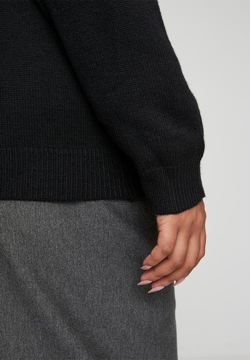 Me&B - Plus Heavyweight Cardigan in 3D Bows - Black