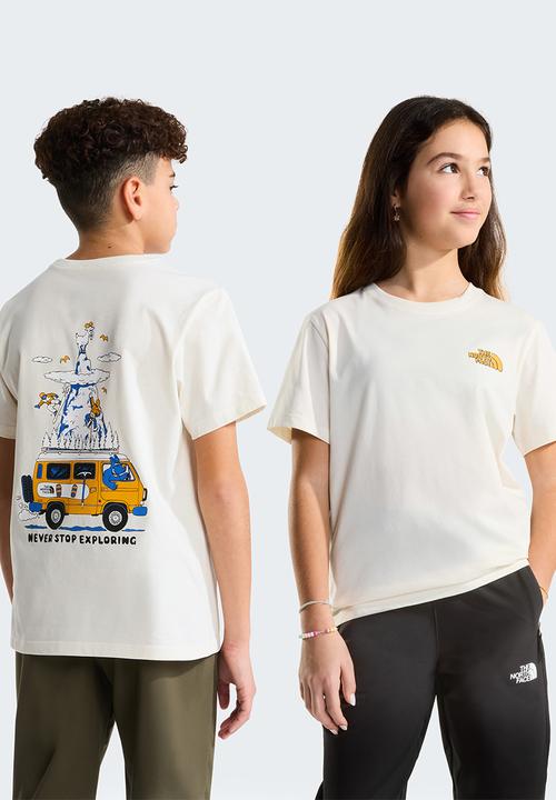 The North Face - Teen b outdoor regular ss tee  -  graphic - white dune (qli)