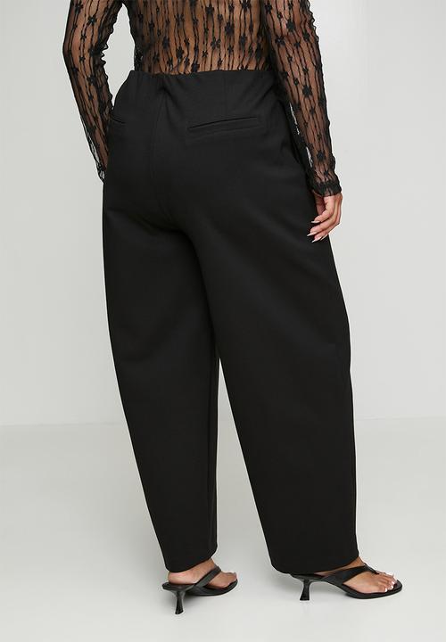 Me&B - Plus Barrel Ponti Pants - Black