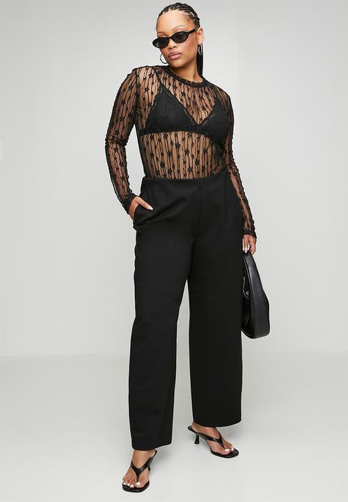Me&B - Plus Barrel Ponti Pants - Black