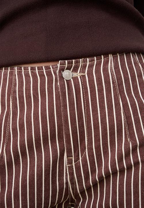 Me&B - Contour Waist Barrel Leg Jeans - Choc Stripe