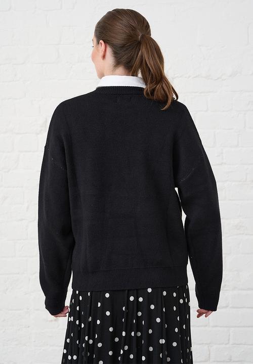 Me&B - Essential Jumper in Textured What - Black