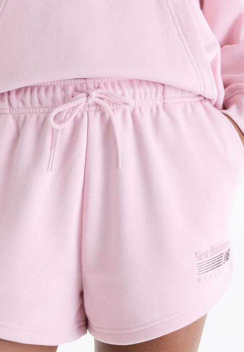 New Balance  - New Balance Trackside French Terry Short - Pink Chalk