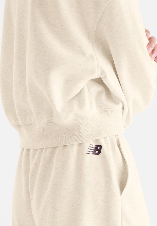 New Balance  - New Balance Trackside French Terry Short - Linen Heather