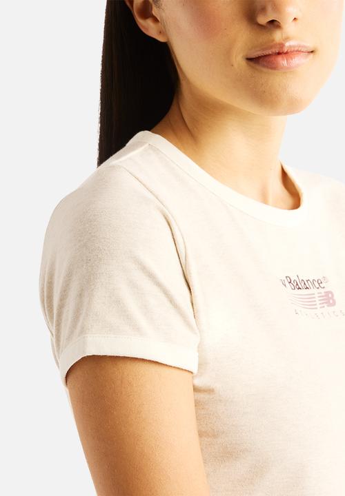 New Balance  - New Balance Trackside Ringer Tee - Linen Heather