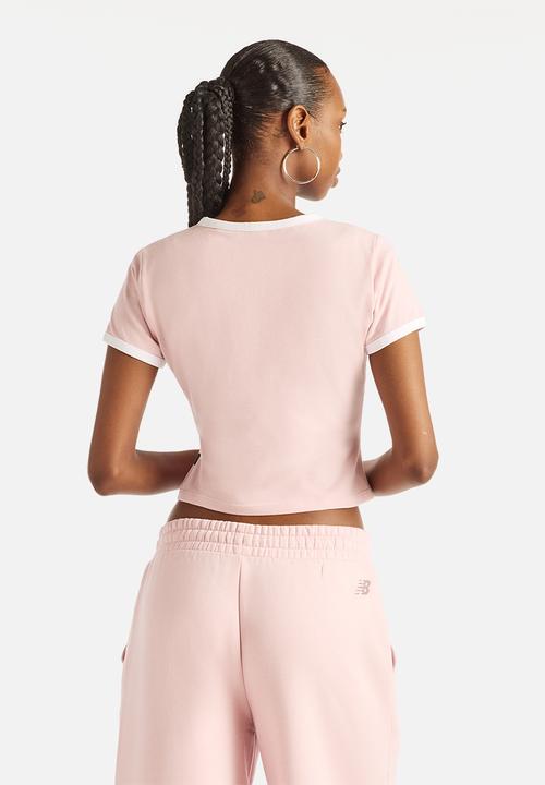 New Balance  - New Balance Trackside Ringer Tee - Pink Chalk