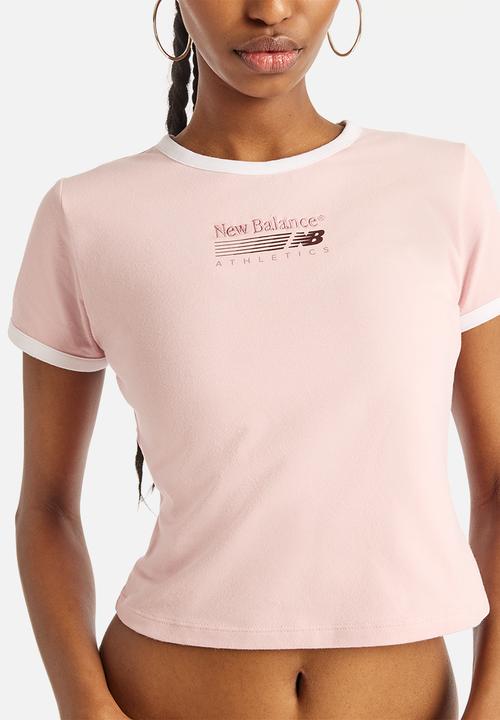 New Balance  - New Balance Trackside Ringer Tee - Pink Chalk
