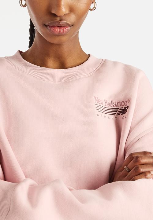 New Balance  - New Balance Trackside Brushed Fleece Crew - Pink Chalk
