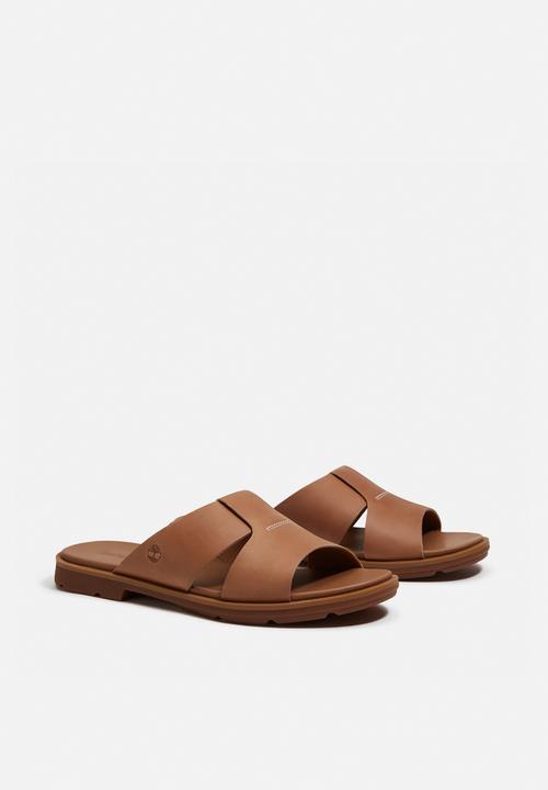 Timberland - calista bay slide sandal -  medium brown full grain
