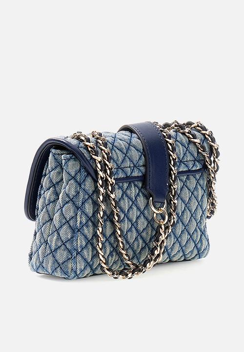 GUESS - Giully Ii Mini 2 Comp Convertible Flap Bag- Denim