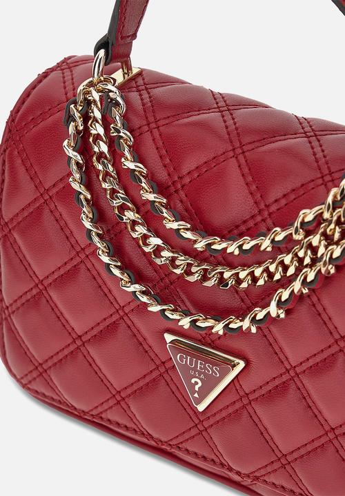 GUESS - Giully Ii Top Handle Flap Bag- Dark Cherry