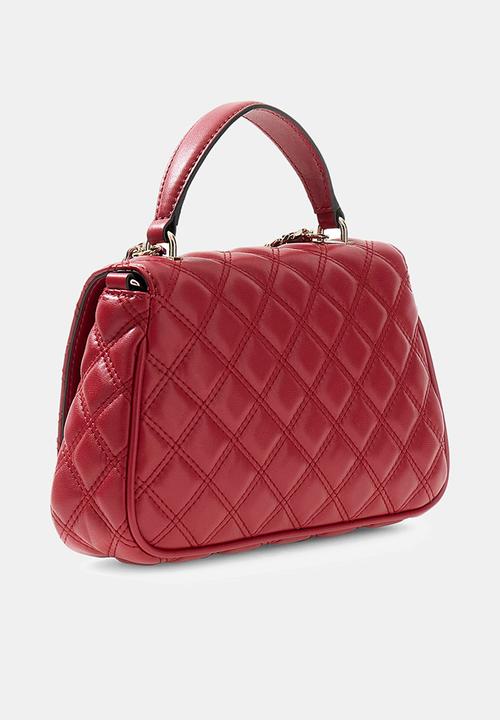 GUESS - Giully Ii Top Handle Flap Bag- Dark Cherry