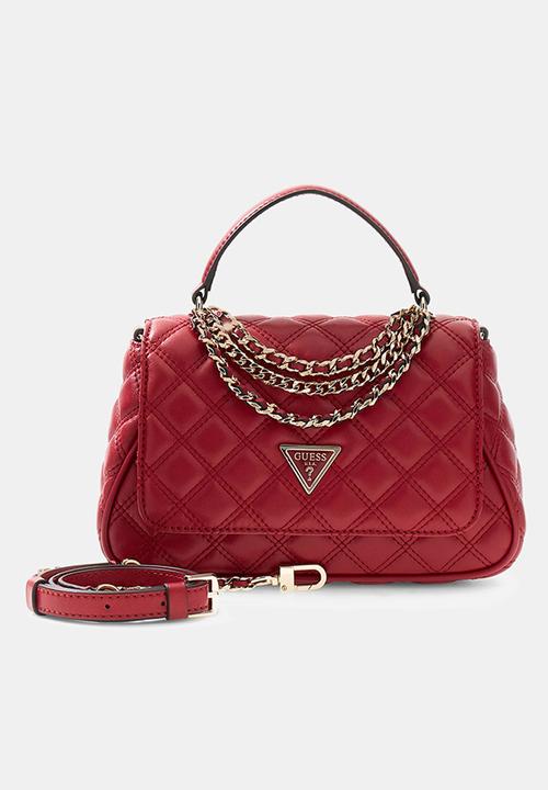 GUESS - Giully Ii Top Handle Flap Bag- Dark Cherry