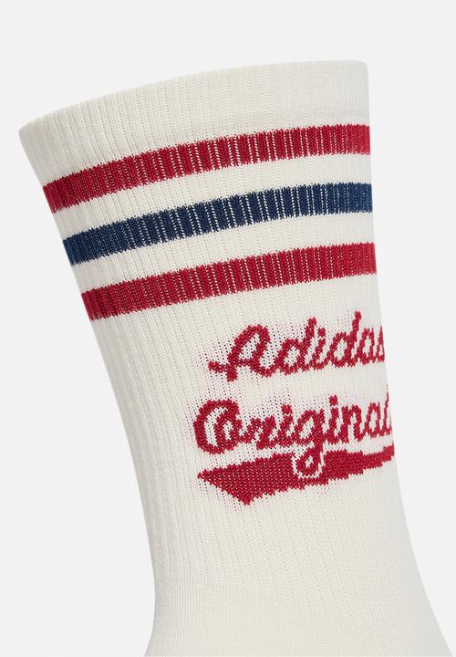 adidas Originals - Retro Sport Crew Socks 3pk  - Cloud white/nighindigo/team victory red