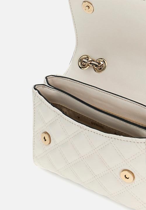 GUESS - Giully Ii Mini 2 Comp Convertible Flap Bag- Off White