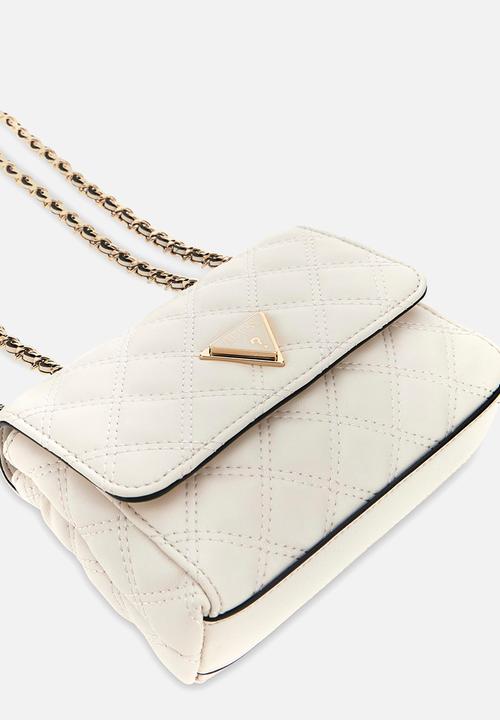 GUESS - Giully Ii Mini 2 Comp Convertible Flap Bag- Off White