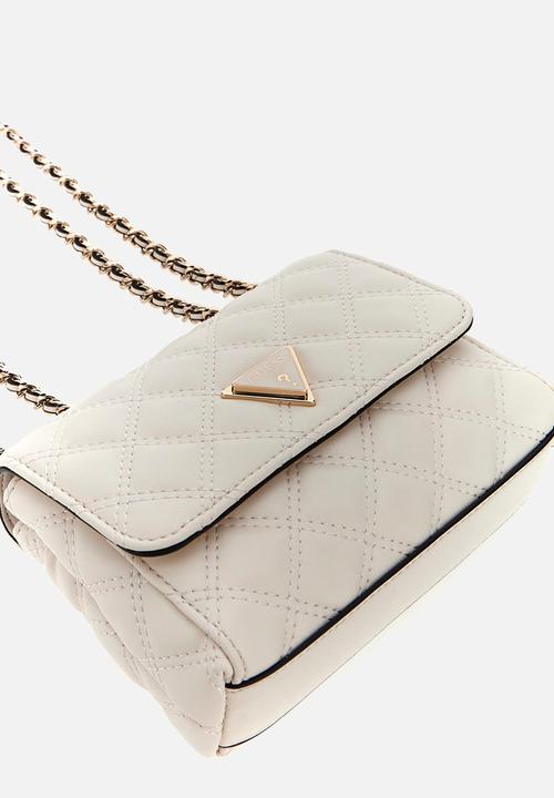 GUESS - Giully Ii Mini 2 Comp Convertible Flap Bag- Off White