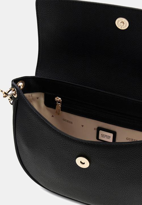 GUESS - Camelia Flap Shoulder Bag- Black