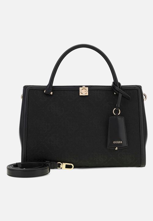 GUESS - Audrey Logo Girlfriend Satchel Bag- Black Logo