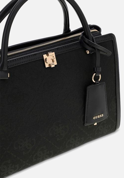GUESS - Audrey Logo Girlfriend Satchel Bag- Black Logo