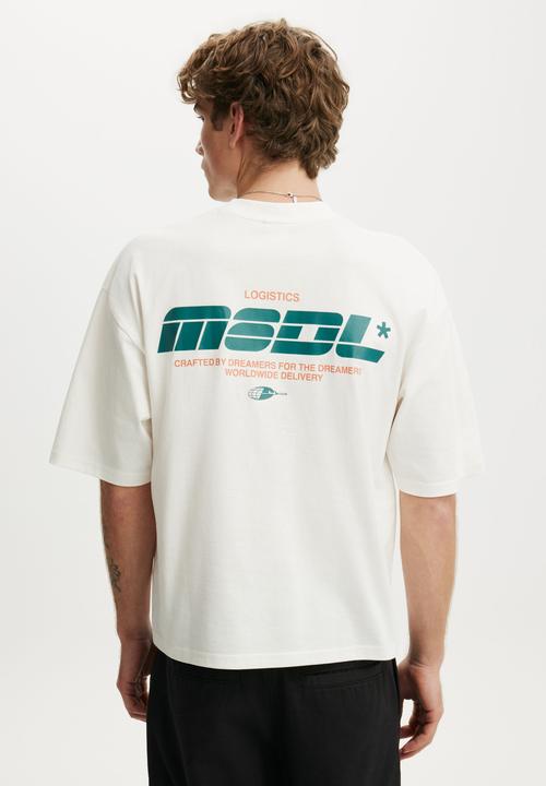 Cotton On - Cropped Fit Graphic T-shirt - Vintage White/Modl