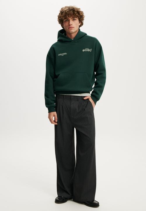 Cotton On - Box Fit Graphic Hoodie - Heritage Green/Modl
