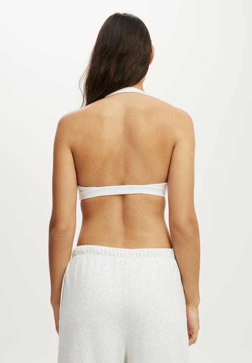 Cotton On - Ultra Soft Wrap Crop - White