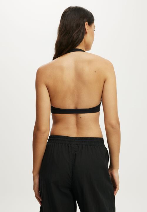 Cotton On - Ultra Soft Wrap Crop - Black
