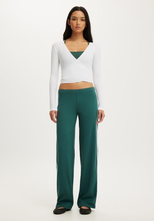 Cotton On - Active Rib Cross Front Long Sleeve - White