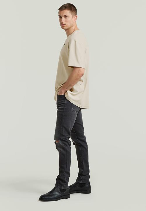 G-STAR - 3301 Slim - Worn In Ripped Black Moon