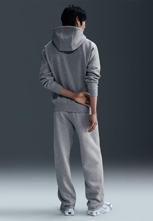 Nike - NSW Club  Open-Hem Fleece Pants  - Dk Grey Heather/Wht