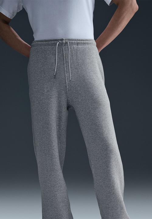 Nike - NSW Club  Open-Hem Fleece Pants  - Dk Grey Heather/Wht