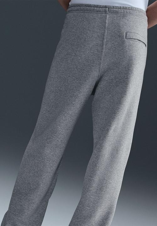 Nike - NSW Club  Open-Hem Fleece Pants  - Dk Grey Heather/Wht
