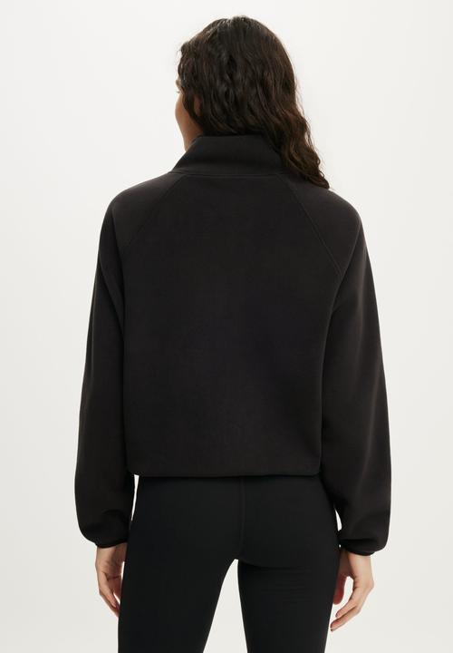Cotton On - Polar Fleece Raglan Jacket - Black