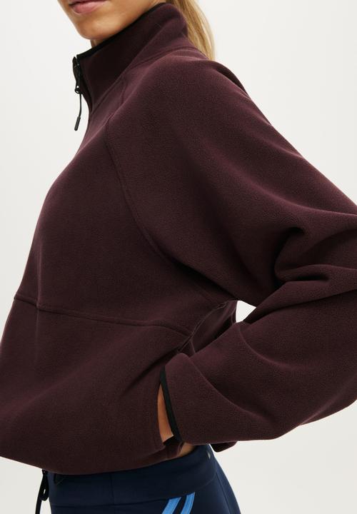 Cotton On - Polar Fleece Raglan Jacket - Italian Plum