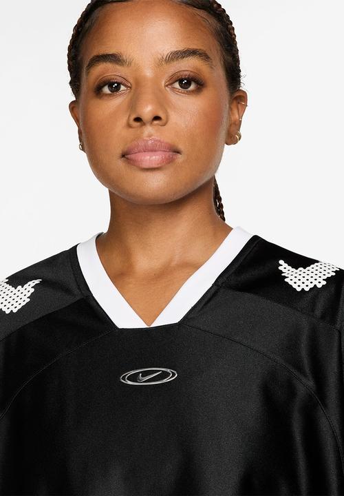 Nike - W Nk Street Gfx Jersey - Black/Black/White/Metallic Silver