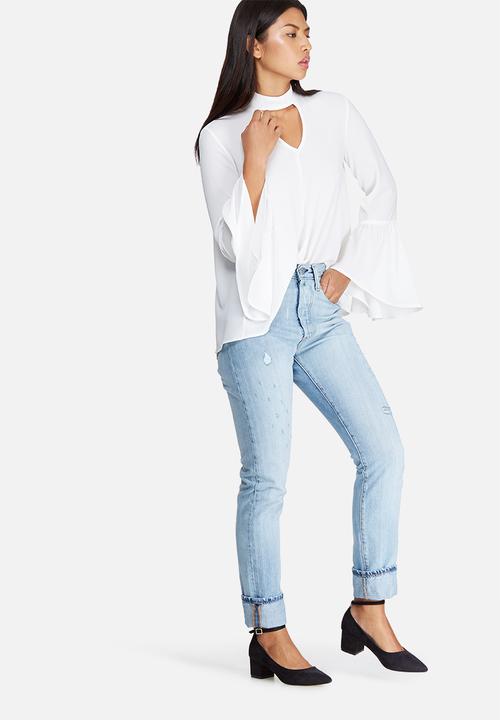 dailyfriday - Bell sleeve keyhole blouse