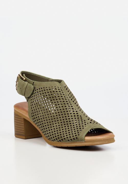 Butterfly Feet - Indra 1 peep toe heel - olive