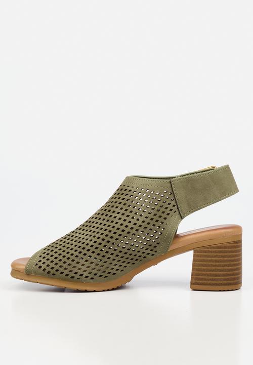 Butterfly Feet - Indra 1 peep toe heel - olive